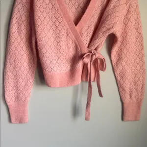 NEW & OTHER STORIES Pointelle Knit Wrap Cardigan Small thumbnail 4