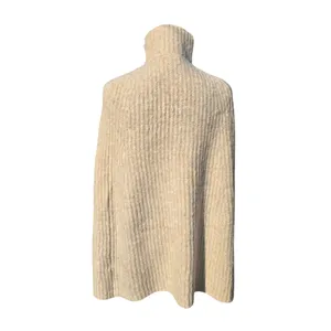 J. Crew NWT Ribbed Turtleneck Button Side Poncho Sweater Oatmeal‎ H3638 S/M thumbnail 7