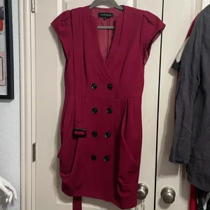 Nanette‎ Lepore Casino Royale Double Breasted Belted Dress Minimalist Career Y2K thumbnail 2