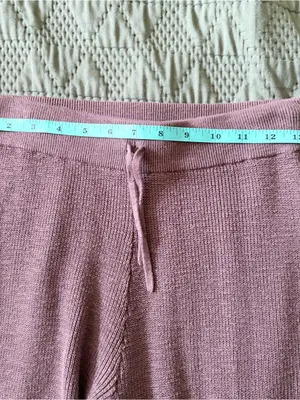 Free People Beach Knit Pants Size S Brown Ribbed Drawstring Lounge Pants thumbnail 6