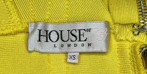 House Of CB London Neon Yellow Bodycon Bandage Cocktail Dress Size XS thumbnail 13