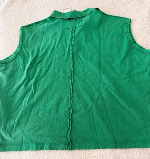 NWT We The Free Free People Sleeveless Polo Top XS Green thumbnail 4