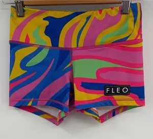 Fleo neon swirl pattern athletic short women’s XS CrossFit weightlifting thumbnail 1
