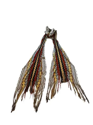 Missoni Zig Zag Chevron Multi Purpose Scarf Belt Head Wrap Boho Fringe thumbnail 2