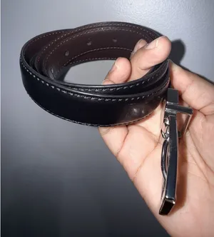 Vintage Gold and Silver Buckle‎ Belt Reversible Belt Black Brown 46" thumbnail 1