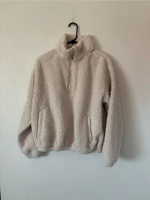 ATHLETA Cloud Fleece Sweatshirt in bone sz small thumbnail 3