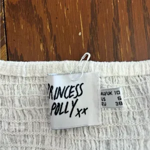 Princess Polly Smocked Tie Front Crop Top Size 6 White Spaghetti Strap thumbnail 2