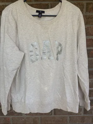GAP Cream Sweatshirt with Silver Foil Logo thumbnail 1