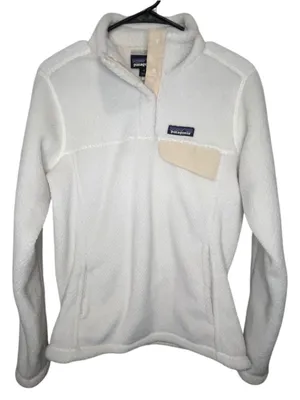 Patagonia Cream Teddy Sherpa Snap-T Pullover Fleece With Kangaroo Pocket thumbnail 1