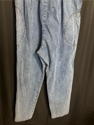 D’Roci Maternity Denim Overalls with Embroidered Bear Patch Pocket size Medium thumbnail 3