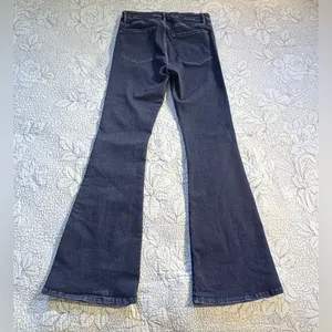 💥FRAME Le One Flare Jeans Dark Indigo Adaptive Stretch Sz 2 Fits 29-34 🧡 thumbnail 4
