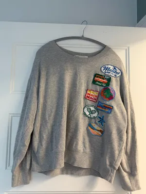 Grey patchwork crewneck Gray Size L thumbnail 3