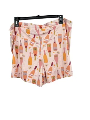 Amanda Blu Champagne Dreams Pink Pajama Set Short-Sleeve Top Shorts Size XL NWT thumbnail 5
