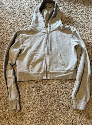 Brandy Melville Half-Zip Sweatshirt Grey thumbnail 1