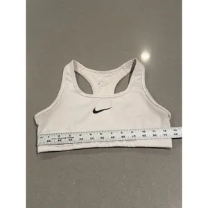 Nike Dri-FIT Sports‎ Bra Padded Racerback White Workout Activewear Top thumbnail 3