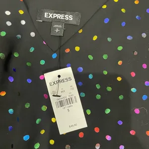 Express Women's Black Polka Dot Top thumbnail 3