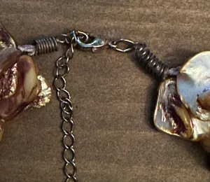 Triple Strand Abalone Shell Necklace Brown thumbnail 5