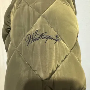 Weatherproof Olive‎ Green Quilted Puffer Jacket Faux Fur Trim Hood Women's Sz L thumbnail 6