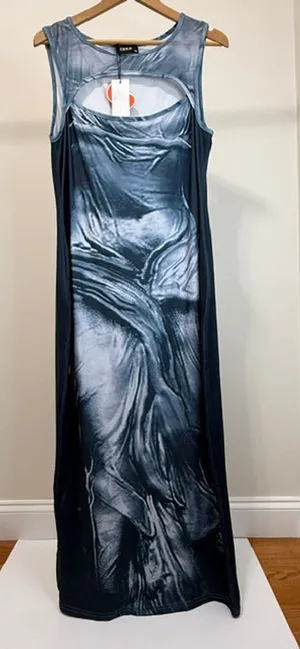 Cider Abstract Swirl Maxi Dress Cutout Neck NWT Sz0XL thumbnail 1