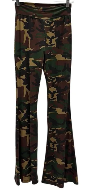 Source Unknown Shop My Trend Camo Camouflage High Rise Flare Bell Bottom Stretch Legging Pant S thumbnail 1