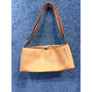 Lamarthe Women Shoulder Bag Small Tan Leather Made in Italy Minimalist Baguette thumbnail 3