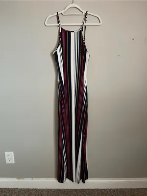 PUBLIK Striped Maxi Dress Sz L thumbnail 2
