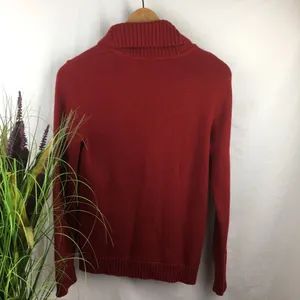 Ralph Lauren Red Cotton Knit Cardigan Button up Preppy Sweater M thumbnail 5
