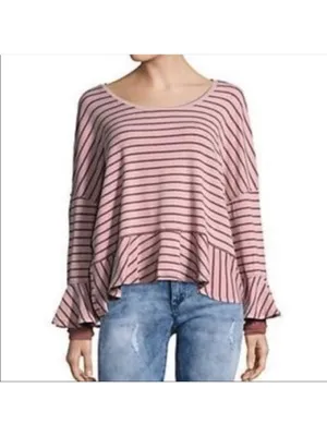 Free People We The Free Thermal Ruffled Top Size XS thumbnail 4