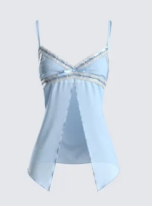 FINESSE Baby Blue Chiffon Cami Top thumbnail 1