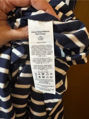Boden Honor Short Sleeve Shirt Dress in Navy and White Stripe thumbnail 10