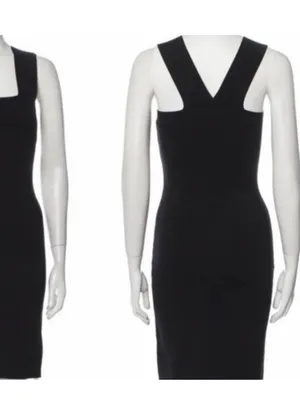 House of Harlow 1960 Black Halter Midi Bodycon Dress thumbnail 2