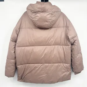 Abercrombie & Fitch Womens Taupe Hooded Oversized Puffer Jacket Coat Size‎ S thumbnail 12