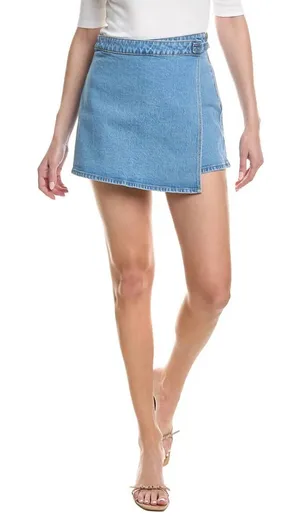 ROLLA'S Light Blue Denim Wrap-Style Mini Skirt thumbnail 1