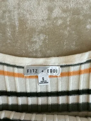 Fitz + Eddi Stripe Ribbed Stretch Cami Tank Top Size Small thumbnail 3
