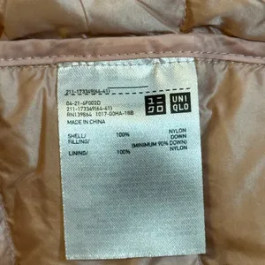 Uniqlo Ultra Light Down Vest Large Peach Pink Puffer Quilted Water Repellent thumbnail 6