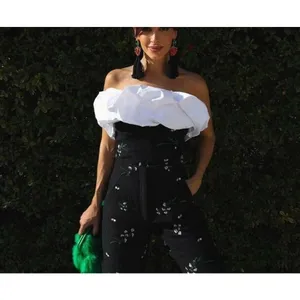 Zara Embroidered Flower Textured Bustier Corset Black Women’s Size Small Party thumbnail 4