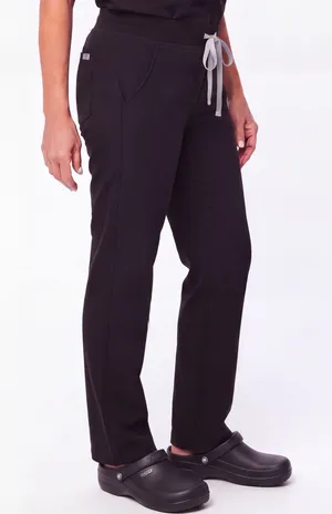 FIGS Black Scrub Pants Yoga Waistband Drawstring Technical Comfort thumbnail 1