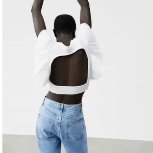 Zara Ruffled Ribbed T-Shirt thumbnail 4