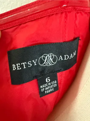 Betsy & Adam Red Fit & Flare Ballgown thumbnail 4