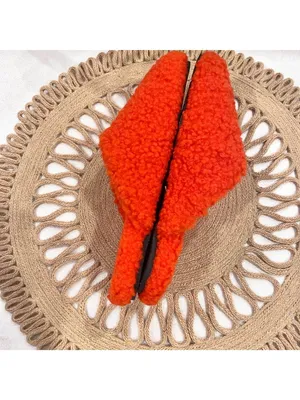 Bombas Women's Sunday Mule Slipper Orange Size W5 Sherpa Cozy thumbnail 5