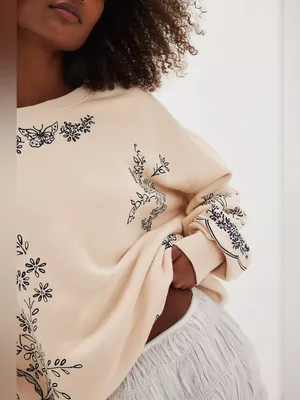 NWOT Free People Jo Pullover - milk tea combo - small - SOLD OUT / RARE thumbnail 3