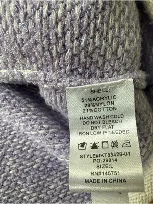 Vestique Purple Drop Shoulder Sweater Knit Pullover Oversized Relaxed Fit Large thumbnail 4