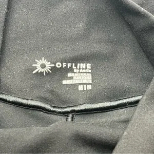 Offline by Aerie Real Me‎ Flare Crossover Leggings Womens Size Medium Black thumbnail 2