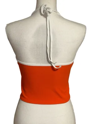 Wilo The Label Orange/White Contrast Tankini Swim 2pc Set NWT thumbnail 3