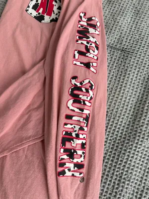 SIMPLY SOUTHERN Pink Cow Print Alabama Long Sleeve thumbnail 3