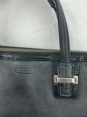 Coach Black Leather Satchel with Adjustable Strap c19 thumbnail 2