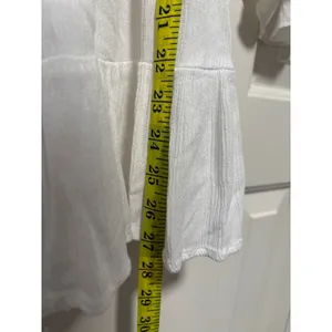 White V-Neck Ruffle Sleeve Smocked Waist Blouse thumbnail 3