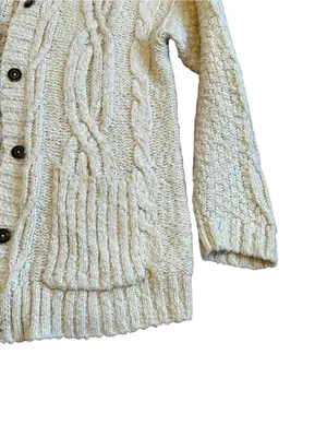 Pilcro Chunky Cable-Knit Cardigan Sweater Fisherman Preppy Coastal Grandmacore thumbnail 7