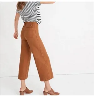 Madewell Emmett Wide Leg Cropped Pants in Burnt Sienna Size 25 thumbnail 2