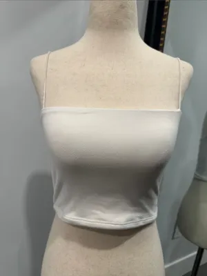 Windsor White Spaghetti Strap Cropped Camisole thumbnail 1